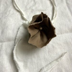 Brown Fabric Flower Necklace